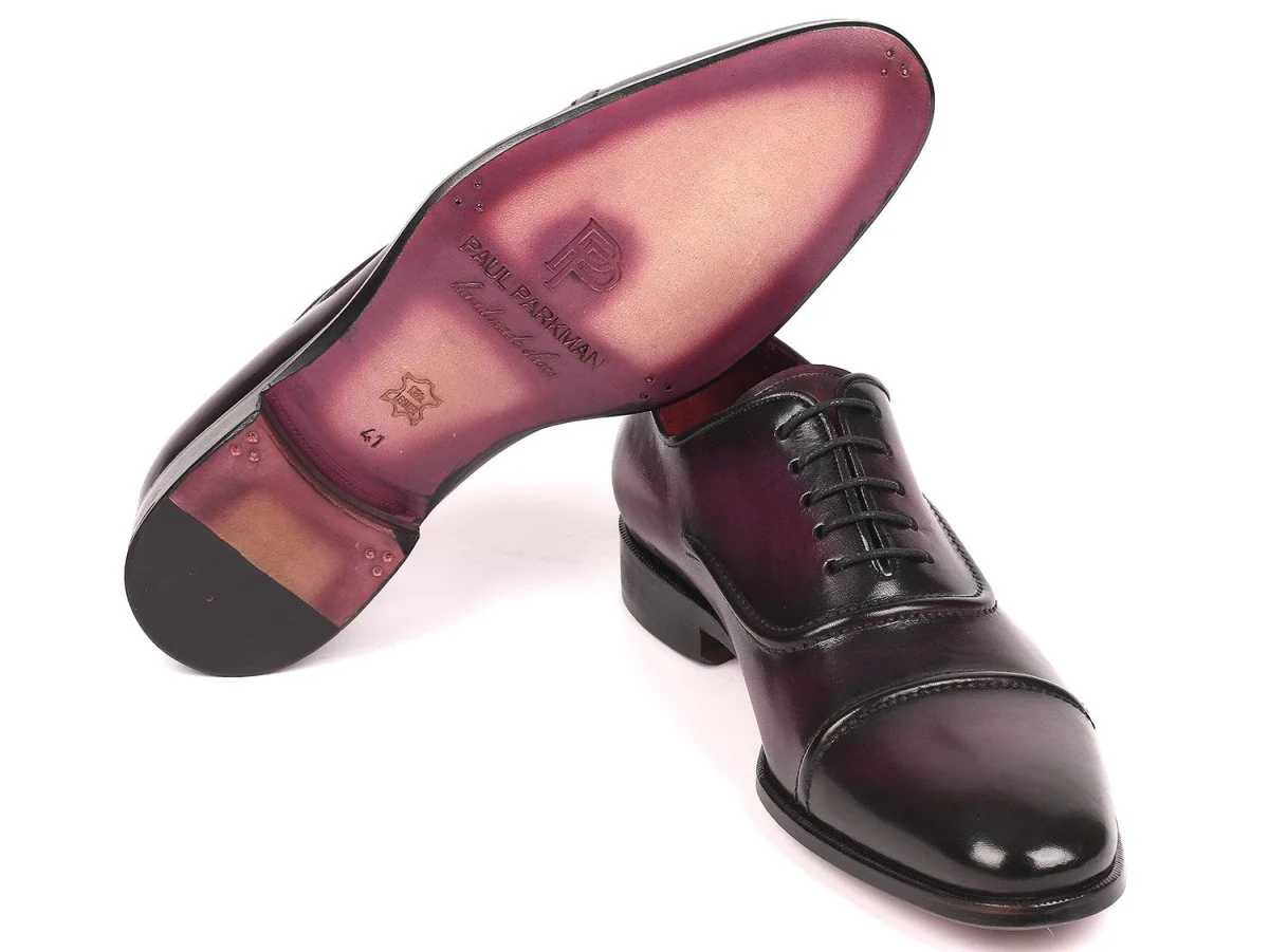 Paul Parkman Men's Cap-Toe Oxfords in Purple - Image 3
