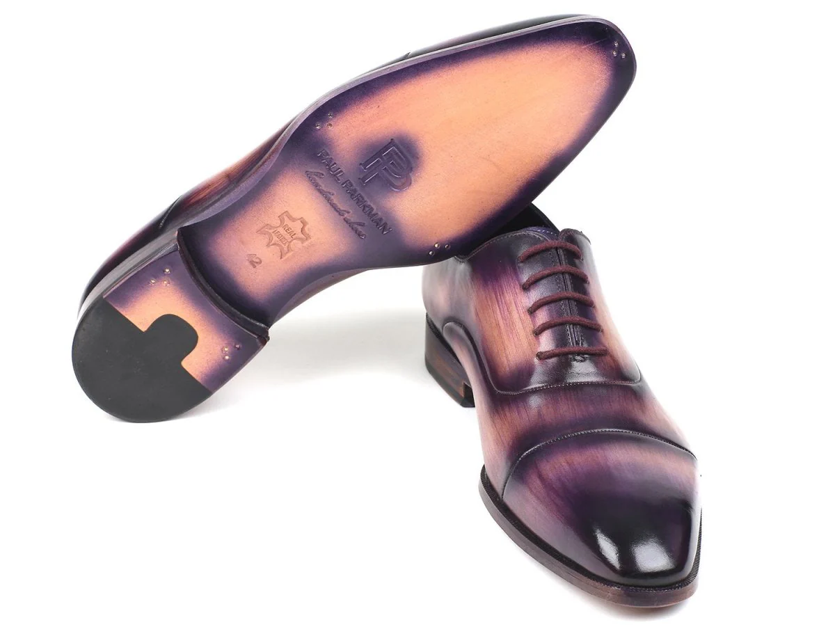 Paul Parkman Men's Cap-Toe Oxfords in Purple - Image 3