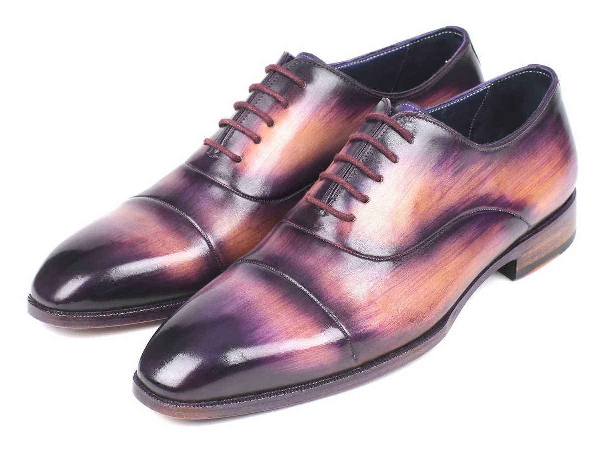 Paul Parkman Men's Cap-Toe Oxfords in Purple - Image 6