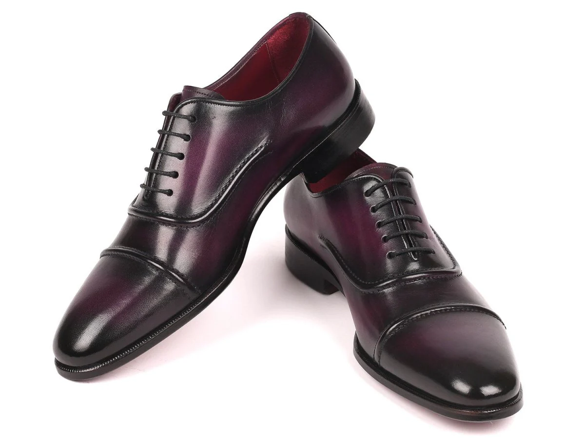 Paul Parkman Men's Cap-Toe Oxfords Purple (ID#077-PRP) - Image 2