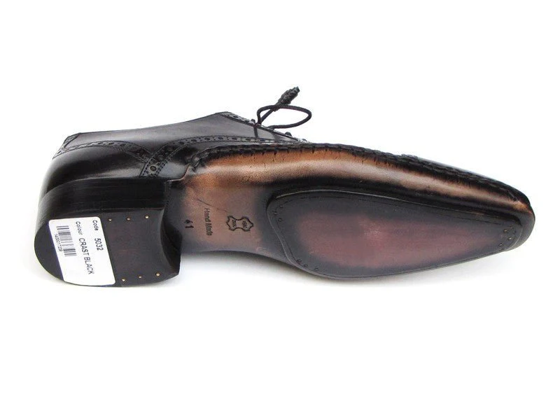Paul Parkman Men's Captoe Oxfords Black Shoes (ID#5032-BLK) - Image 4
