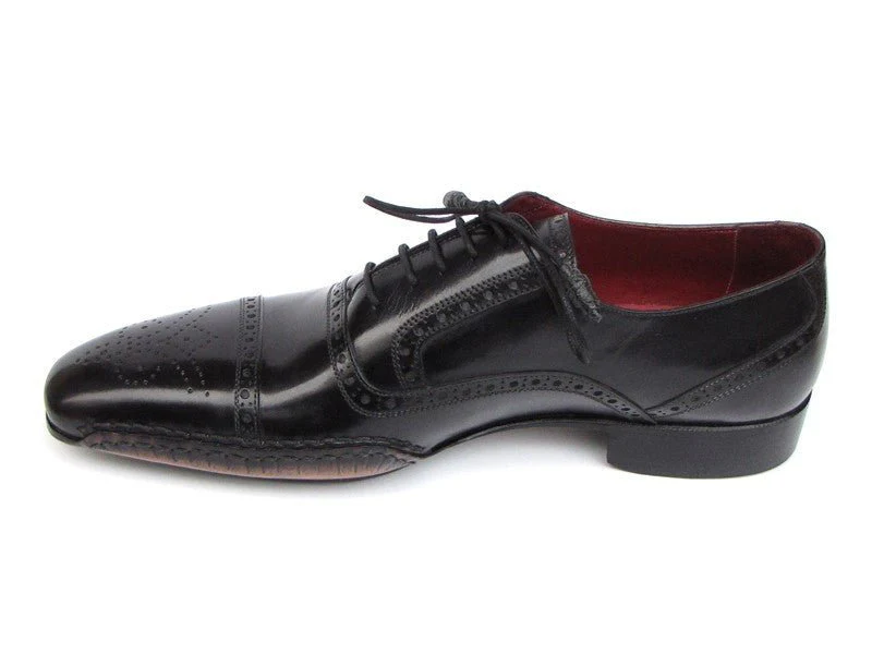 Paul Parkman Men's Captoe Oxfords Black Shoes (ID#5032-BLK) - Image 5