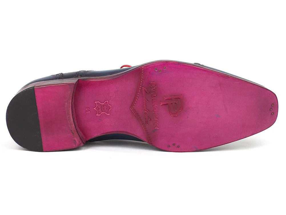 Paul Parkman Men's Captoe Oxfords Blue and Parliament (ID#024-PARL) - Image 2