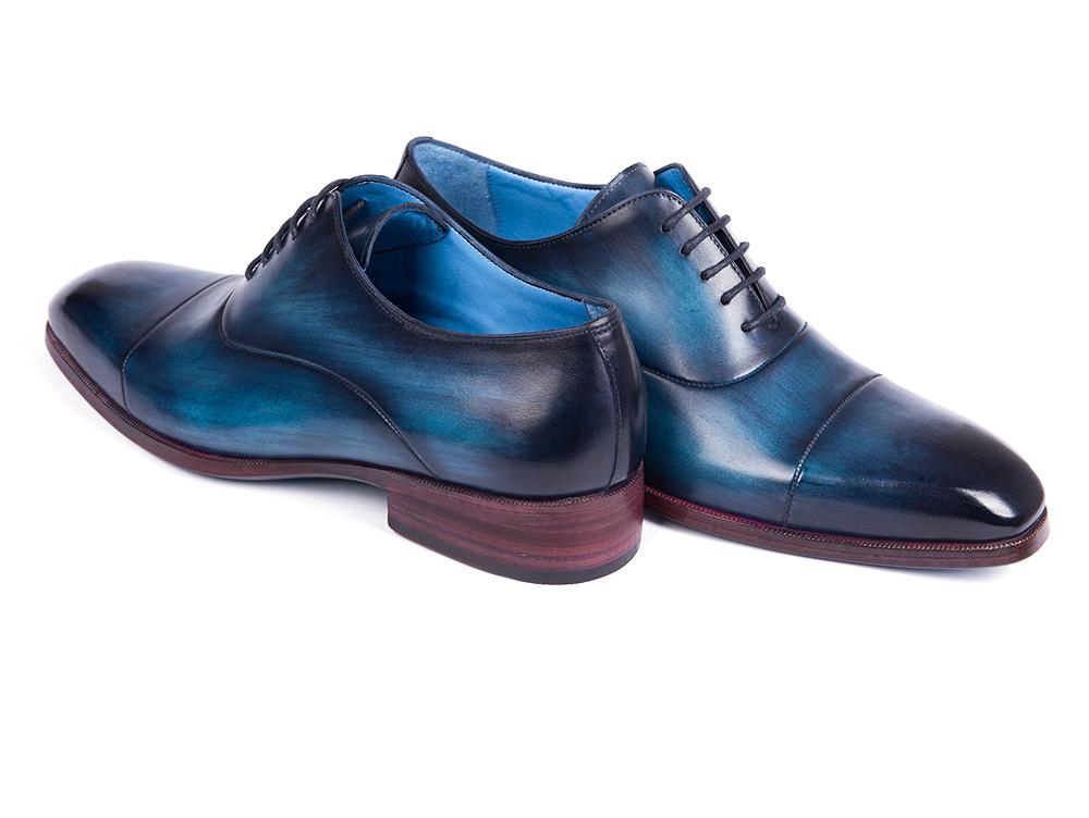 Paul Parkman Men's Captoe Oxfords Blue and Turquoise (ID#1744-BTQ) - Image 6