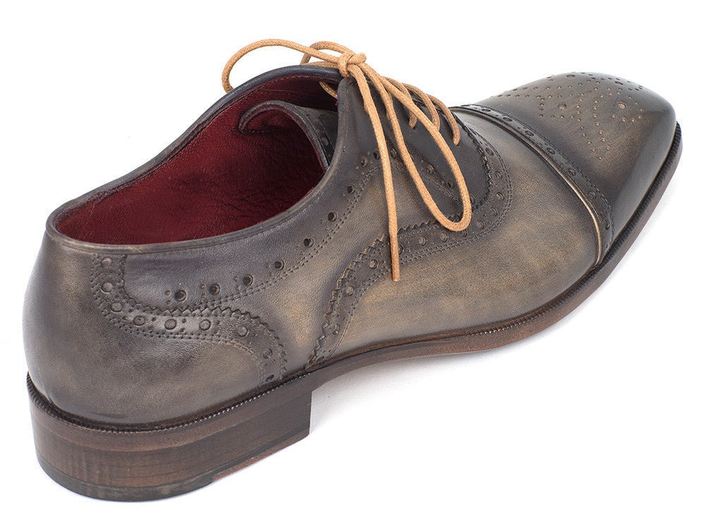 Paul Parkman Men's Captoe Oxfords Gray (ID#024-GRAY) - Image 5
