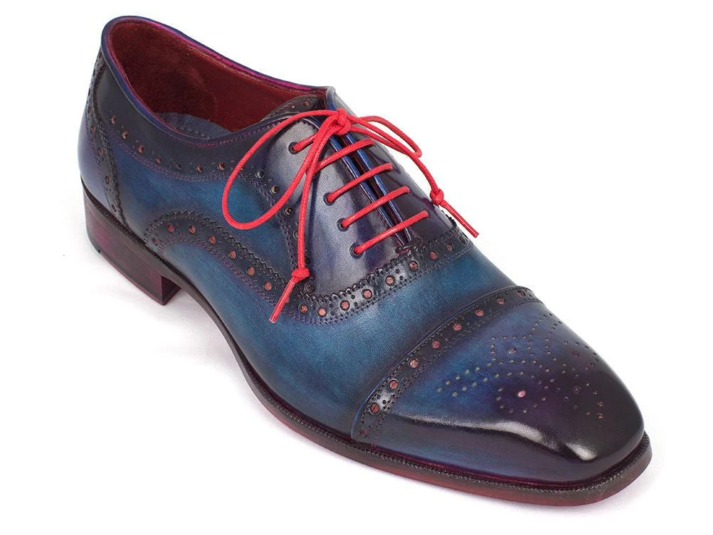 Paul Parkman Men's Captoe Oxfords in Blue and Parliament - Image 3