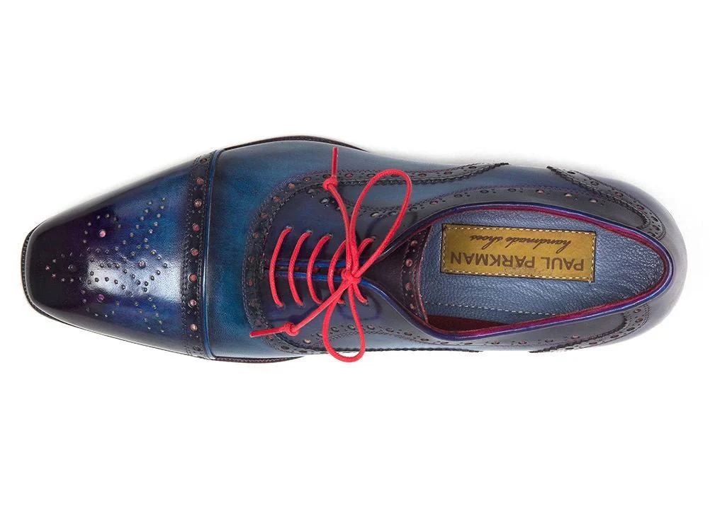 Paul Parkman Men's Captoe Oxfords in Blue and Parliament - Image 6