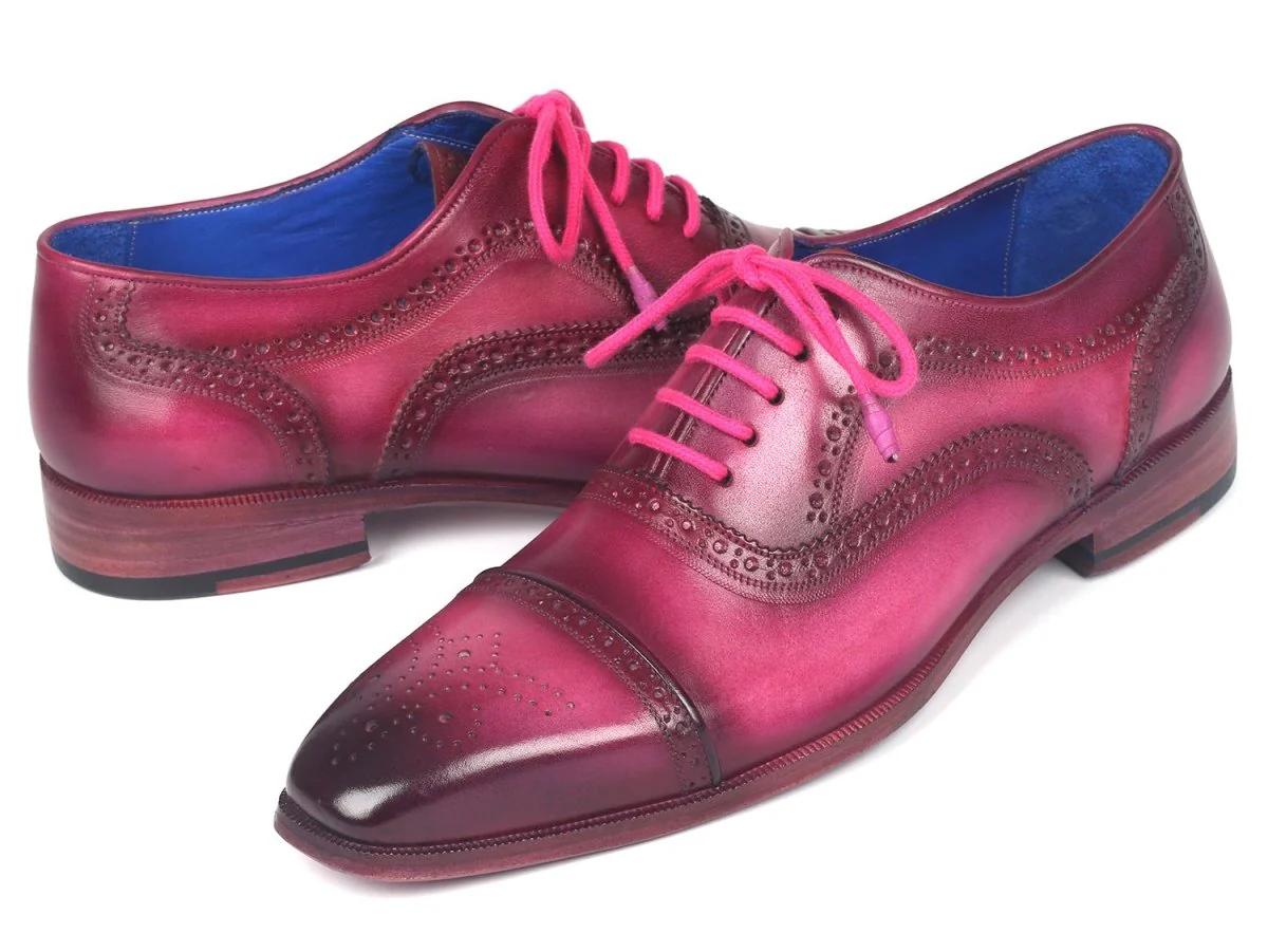 Paul Parkman Men's Captoe Oxfords in Fuxia - Image 3