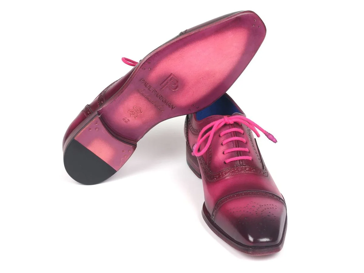 Paul Parkman Men's Captoe Oxfords in Fuxia - Image 4