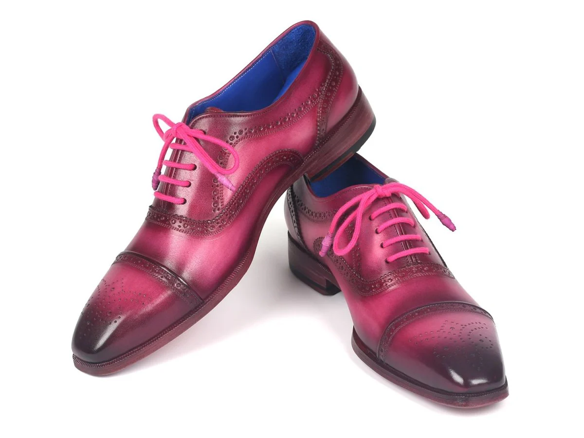 Paul Parkman Men's Captoe Oxfords in Fuxia - Image 5