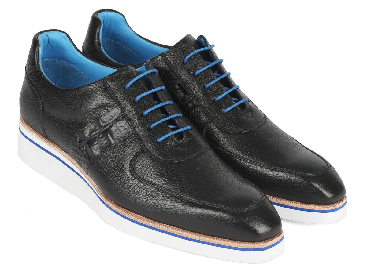 Paul Parkman Men's Casual Shoes Black Floater Leather