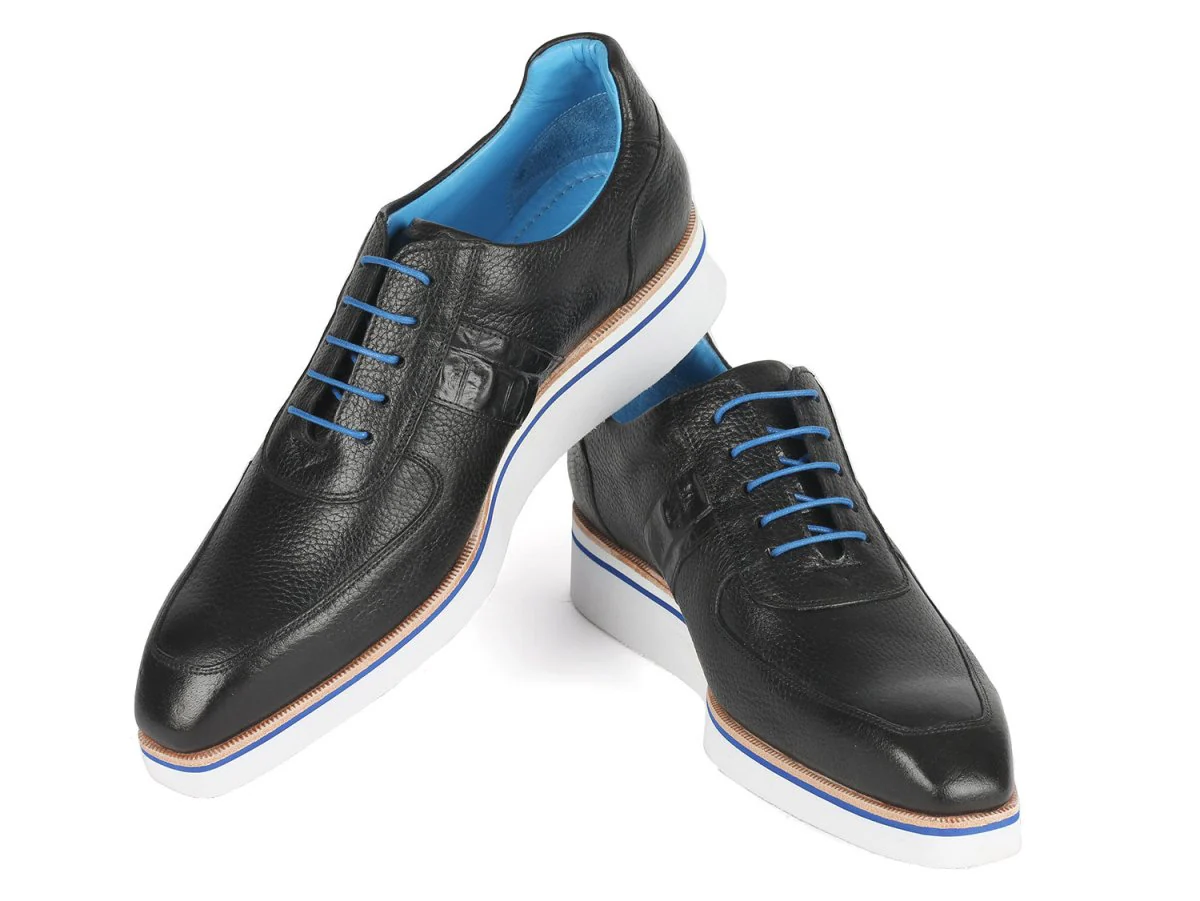 Paul Parkman Men's Casual Shoes Black Floater Leather (ID#192-BLK) - Image 4