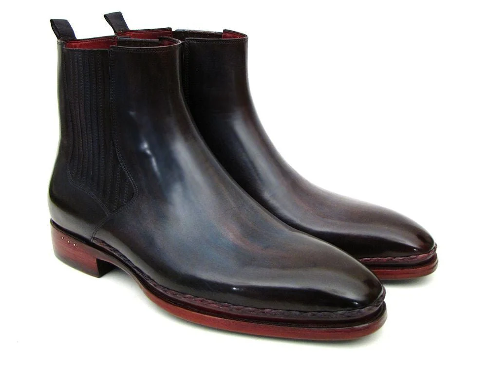 Paul Parkman Men's Chelsea Boots Navy and Bordeaux (ID#BT54F11)