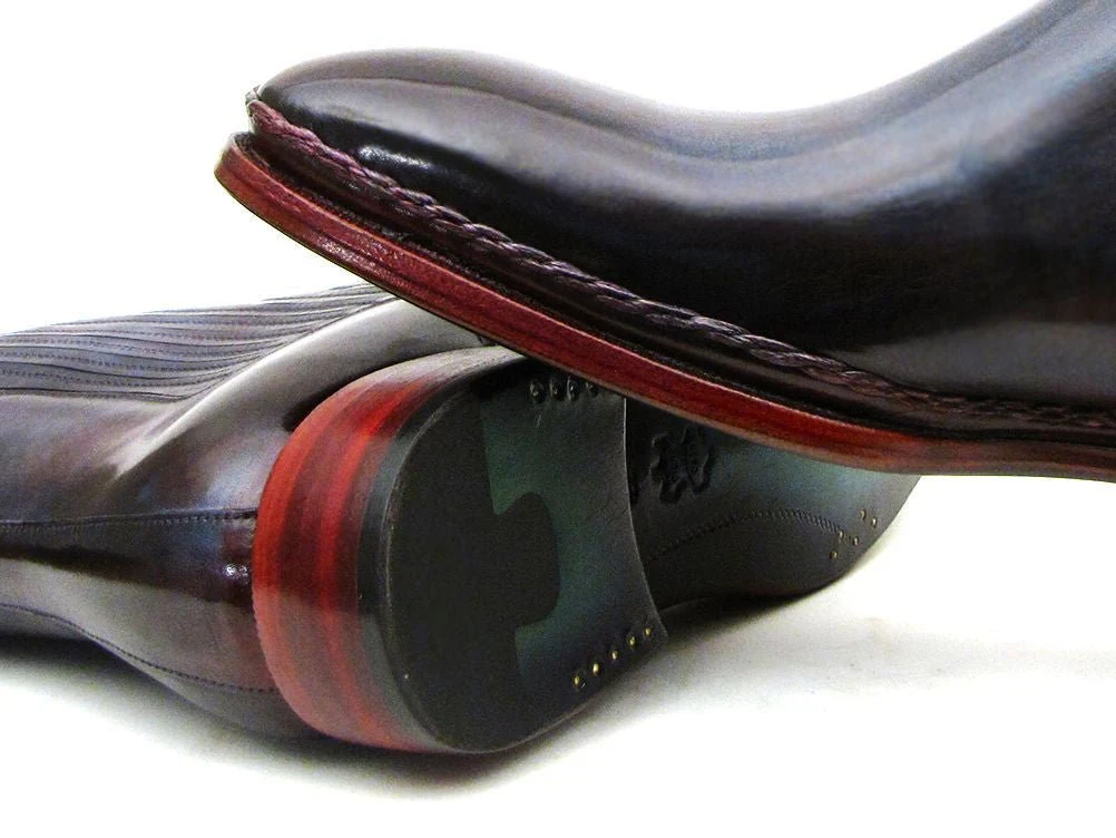 Paul Parkman Men's Chelsea Boots Navy and Bordeaux (ID#BT54F11) - Image 4