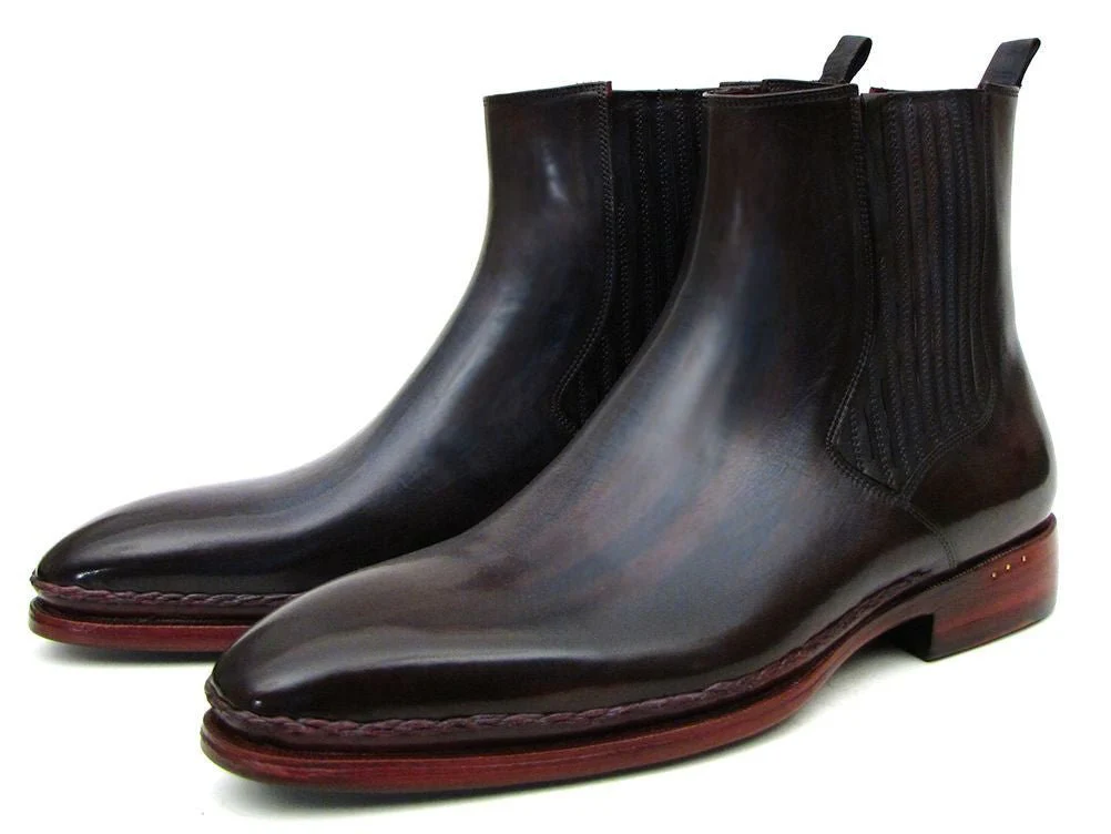 Paul Parkman Men's Chelsea Boots Navy and Bordeaux (ID#BT54F11) - Image 5