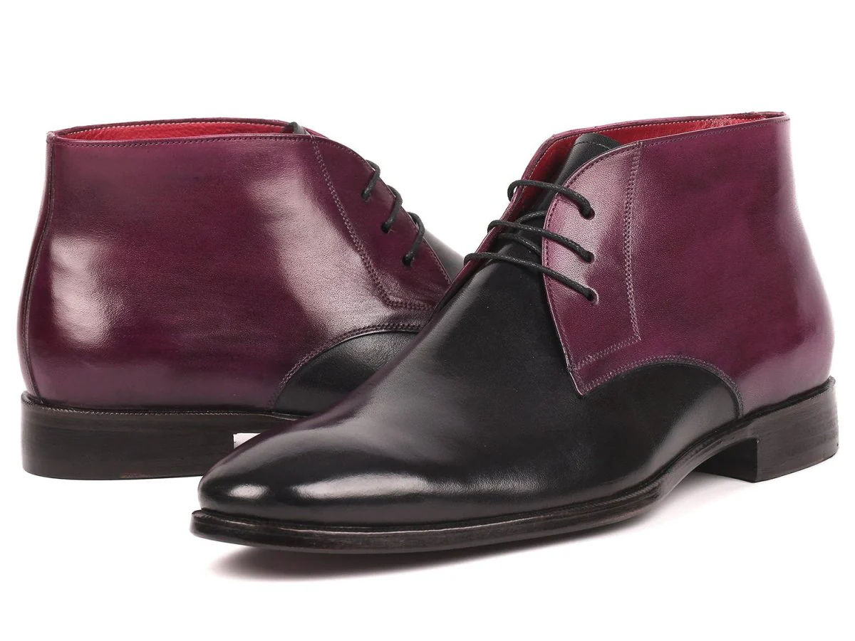 Paul Parkman Men's Chukka Boots Black and Purple (ID#CK68H1) - Image 2