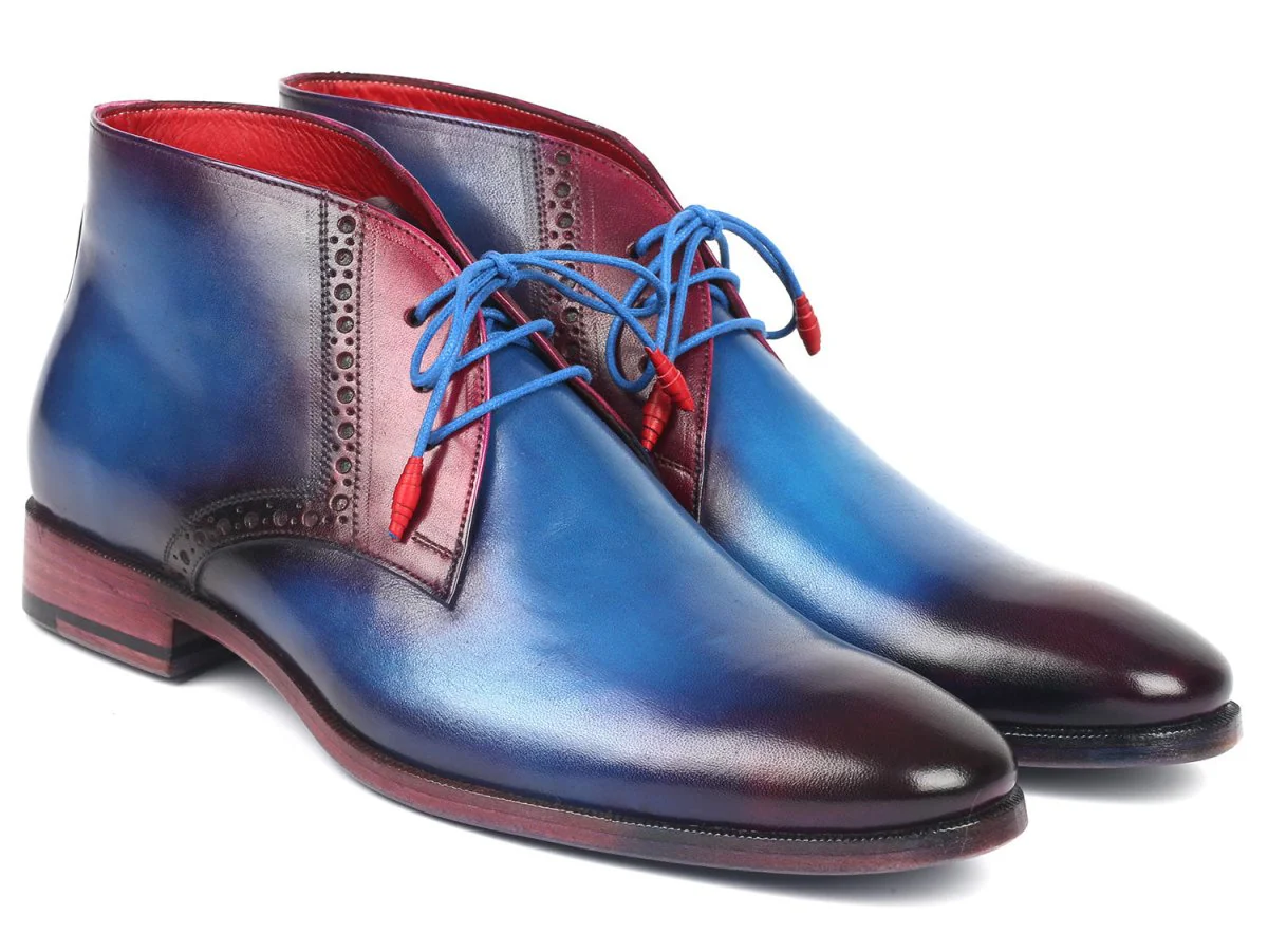 Paul Parkman Men's Chukka Boots Blue and Purple (ID#CK55U7)