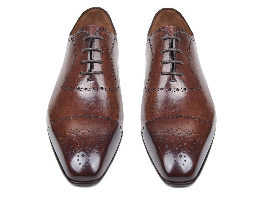 Paul Parkman Men's Classic Leather Brogues in Antique Brown - Image 3