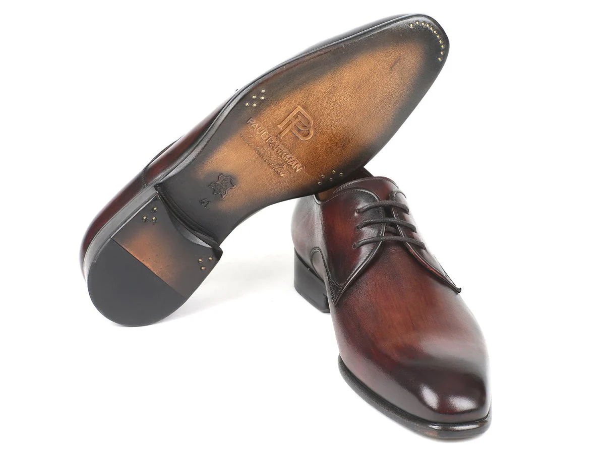 Paul Parkman Men's Custom Made Antique Brown Derby Shoes 696AT51 - Image 3