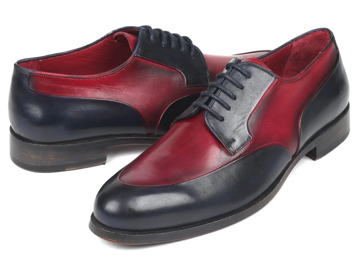 Paul Parkman Men's Derby Shoes in Bordeaux and Navy - Image 3