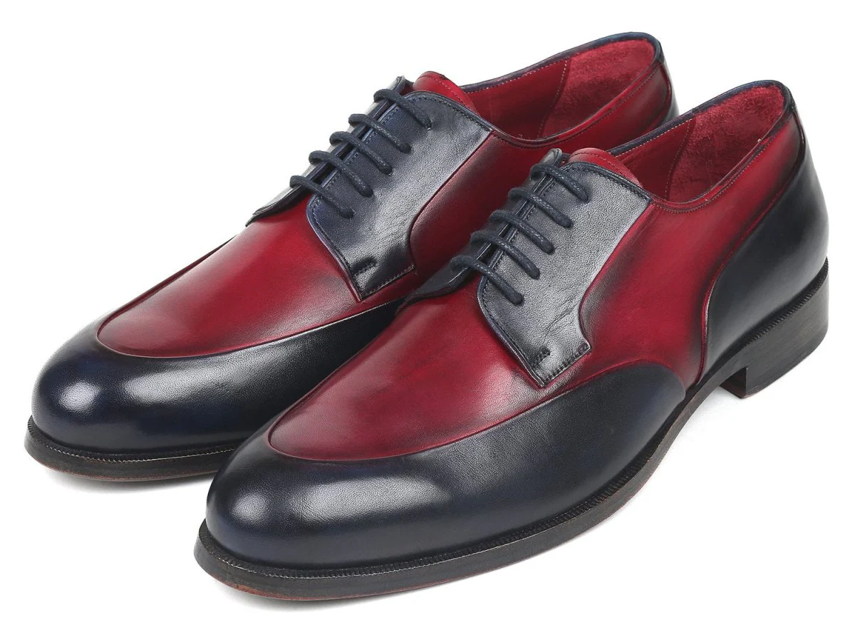 Paul Parkman Men's Derby Shoes in Bordeaux and Navy - Image 6