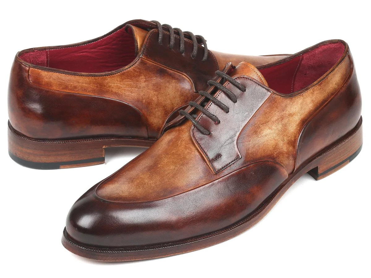 Paul Parkman Men's Derby Shoes in Dual Tone Brown - Image 2
