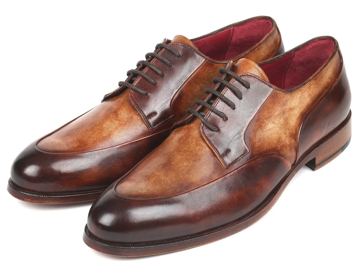 Paul Parkman Men's Derby Shoes in Dual Tone Brown - Image 6