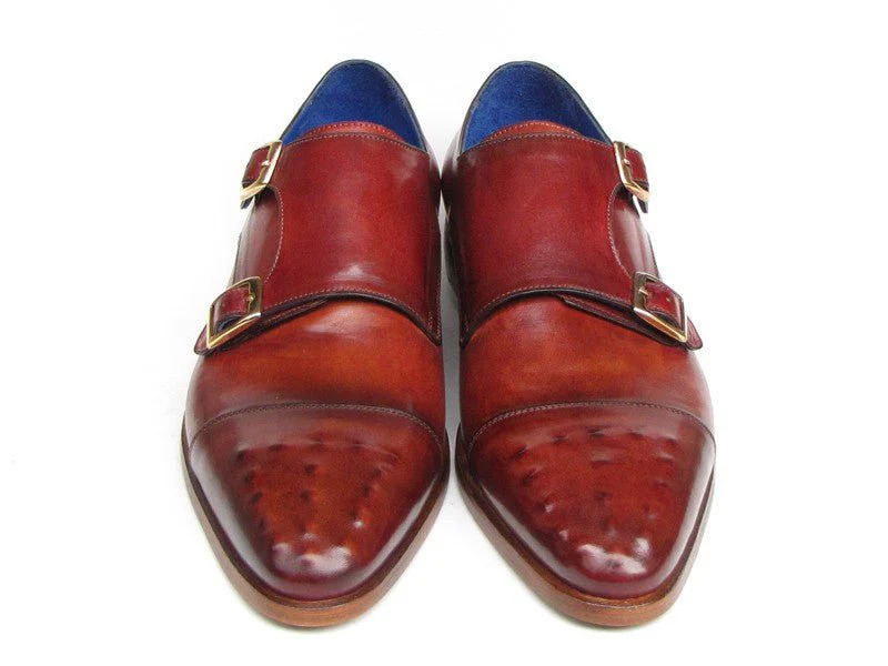 Paul Parkman Men's Double Monkstrap Burgundy Leather (ID#047-BUR) - Image 6