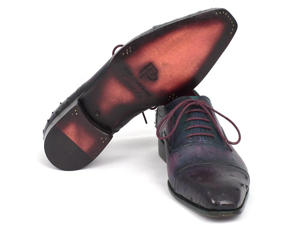Paul Parkman Men's Genuine Ostrich Captoe Oxfords Purple (ID#24XS-PRP) - Image 3
