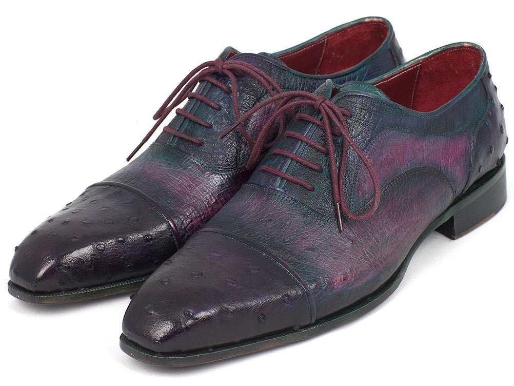 Paul Parkman Men's Genuine Ostrich Captoe Oxfords Purple (ID#24XS-PRP) - Image 5