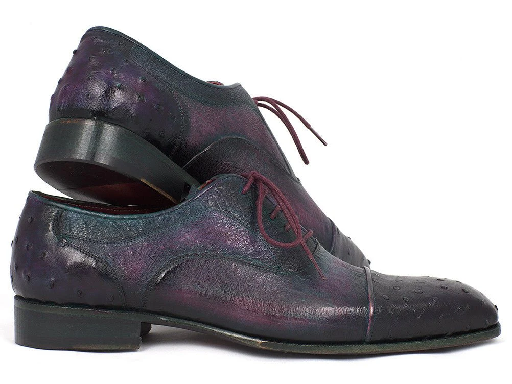 Paul Parkman Men's Genuine Ostrich Captoe Oxfords Purple (ID#24XS-PRP) - Image 6