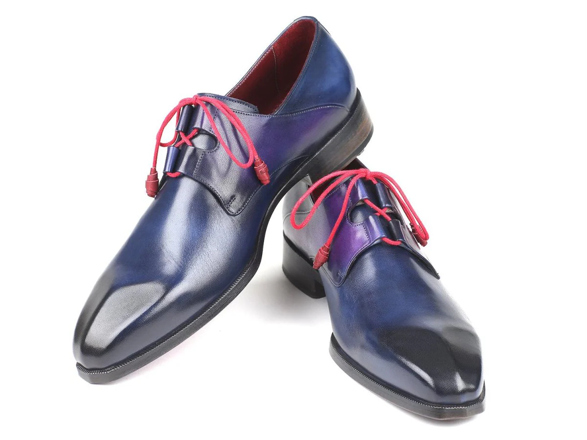Paul Parkman Men's Ghillie Lacing Dress Shoes in Blue - Image 4