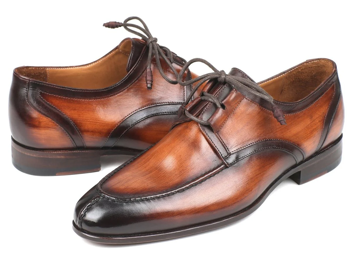 Paul Parkman Men's Ghillie Lacing Dress Shoes in Brown Burnished - Image 2