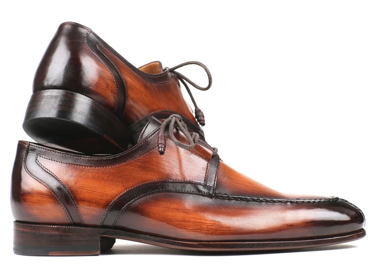 Paul Parkman Men's Ghillie Lacing Dress Shoes in Brown Burnished - Image 6