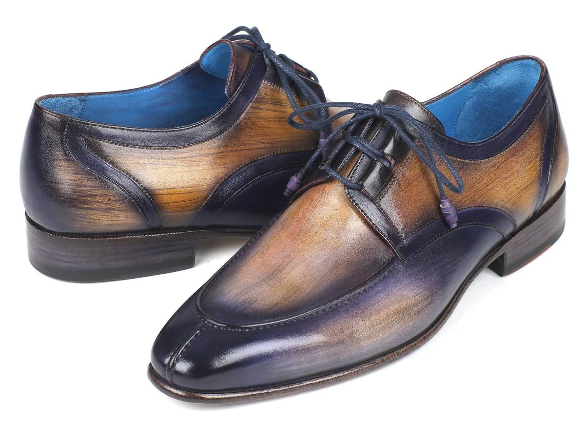 Paul Parkman Men's Ghillie Lacing Dress Shoes in Camel and Purple - Image 6