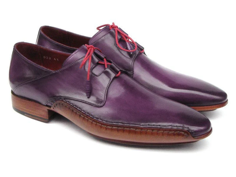 Paul Parkman Men's Ghillie Lacing Side Dress Shoes in Purple - Image 2