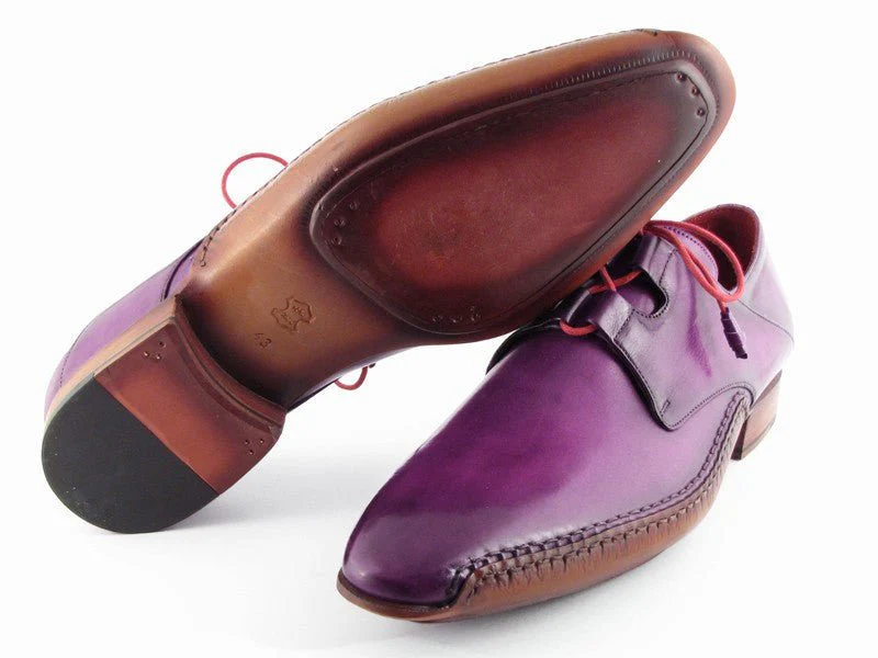 Paul Parkman Men's Ghillie Lacing Side Dress Shoes in Purple - Image 4