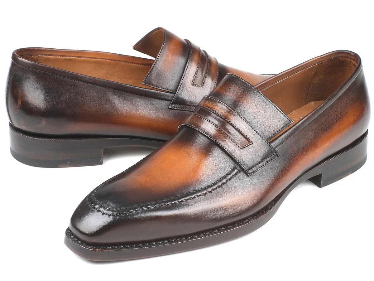 Paul Parkman Men's Goodyear Welted Loafers in Brown Burnished - Image 2
