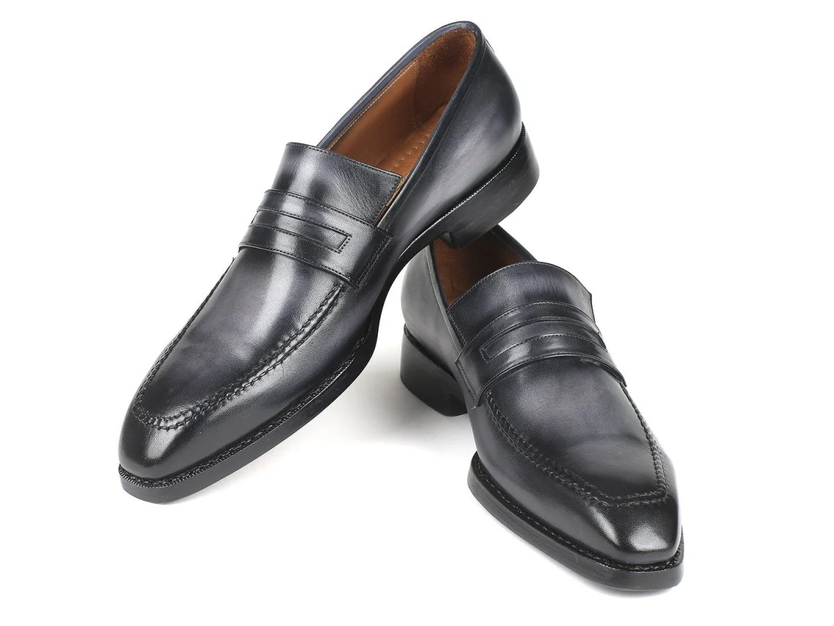 Paul Parkman Men's Goodyear Welted Loafers in Gray Burnished - Image 5