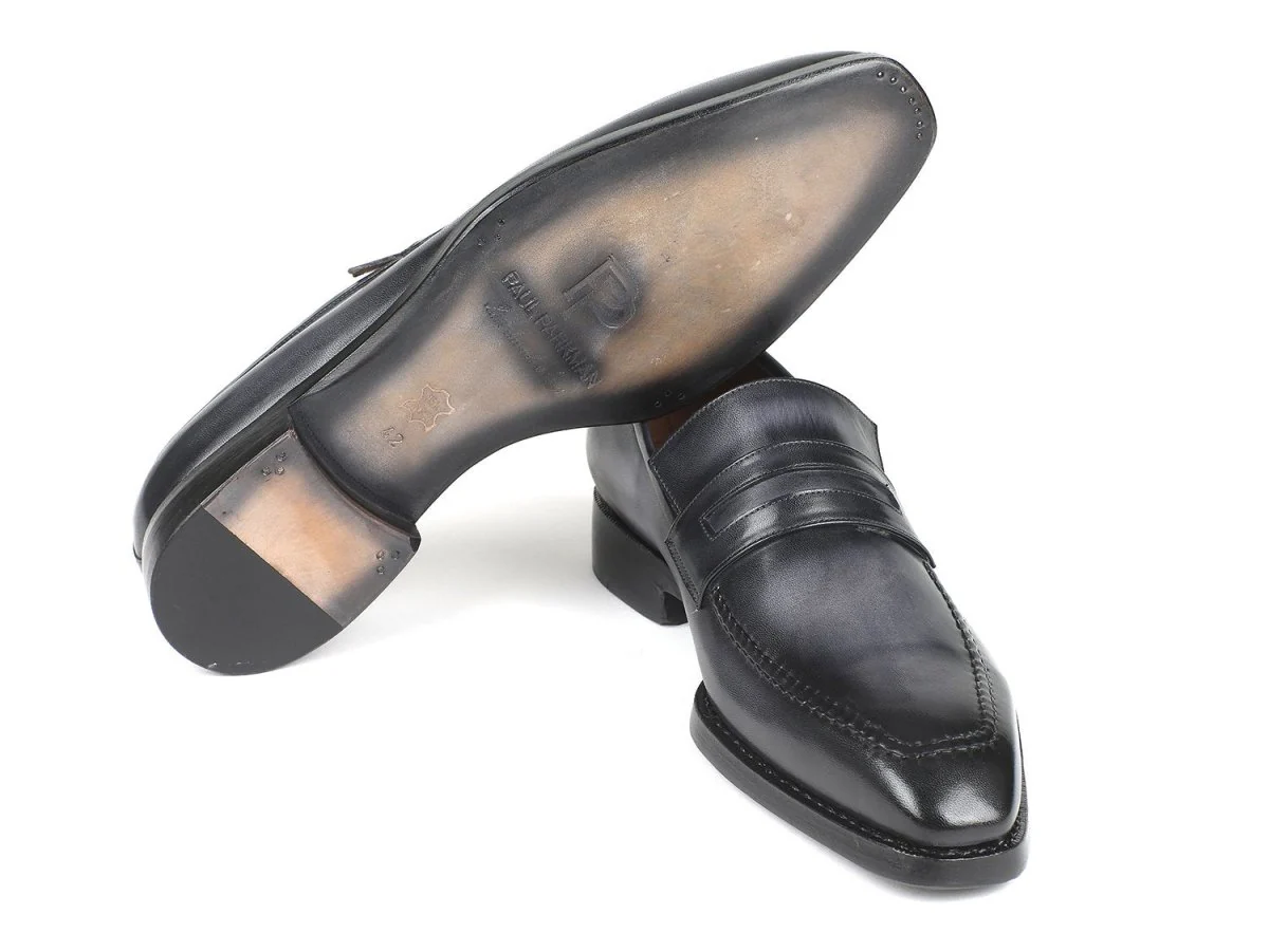 Paul Parkman Men's Goodyear Welted Loafers in Gray Burnished - Image 6