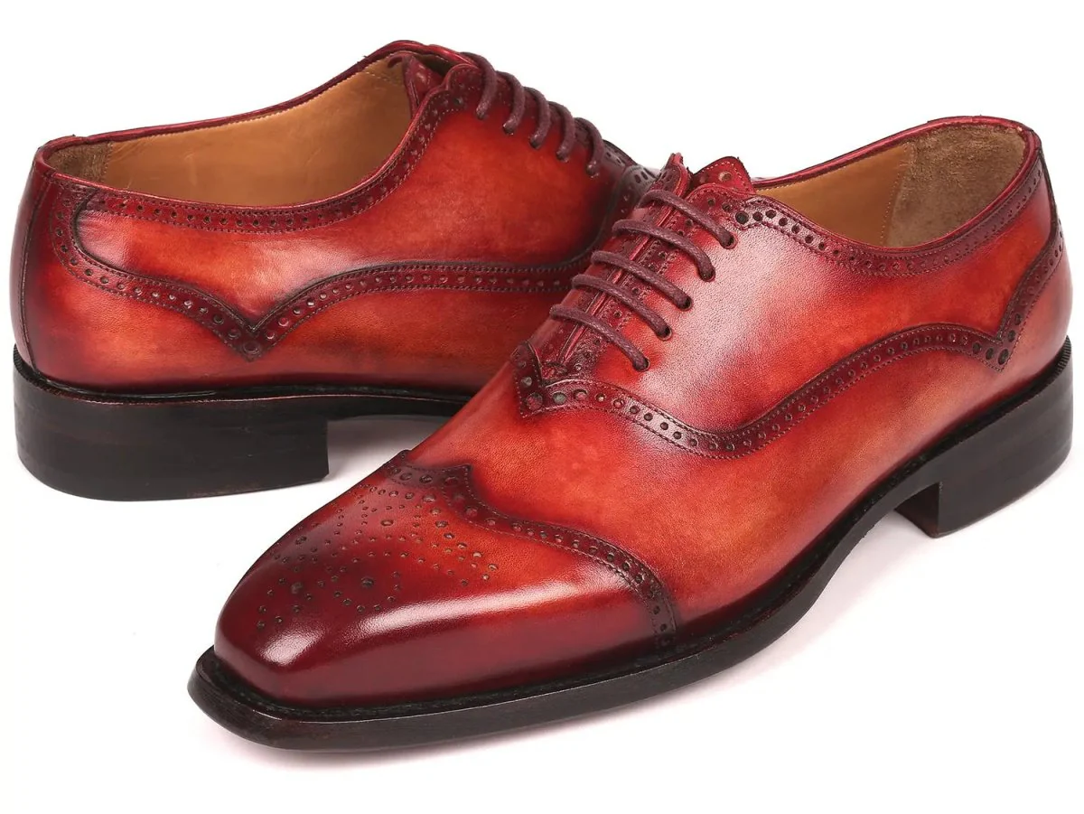 Paul Parkman Men's Goodyear Welted Oxford Shoes in Reddish Brown - Image 3