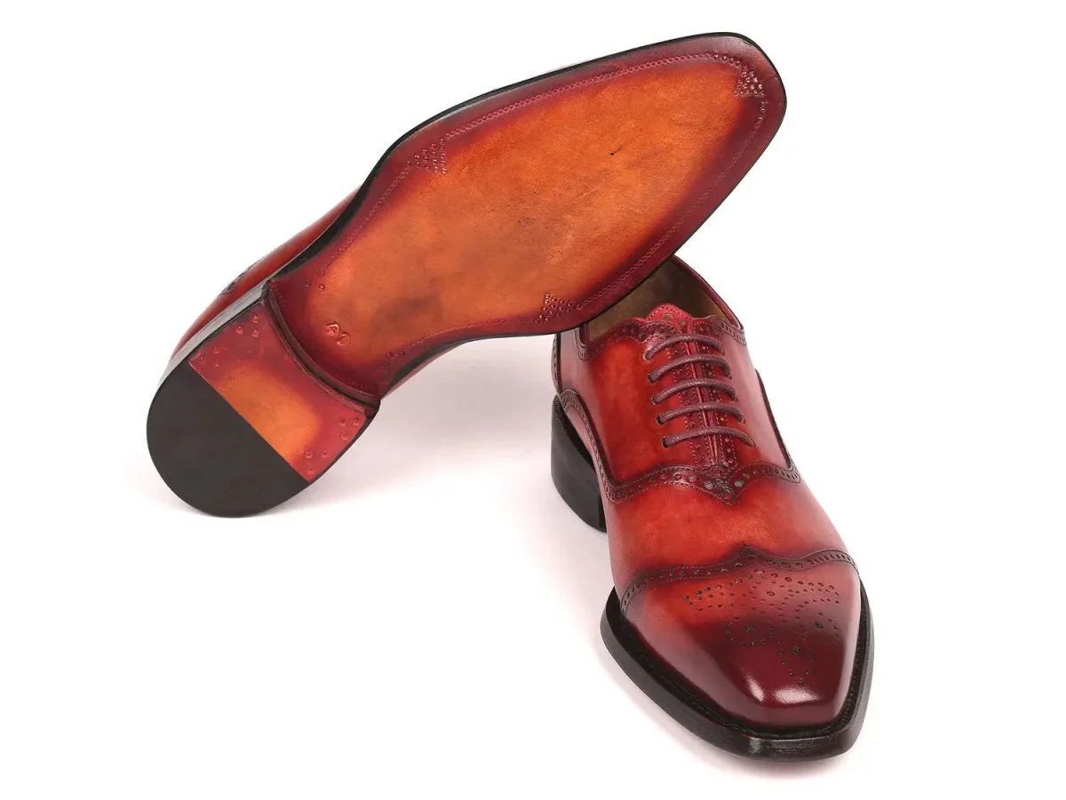 Paul Parkman Men's Goodyear Welted Oxford Shoes in Reddish Brown - Image 4