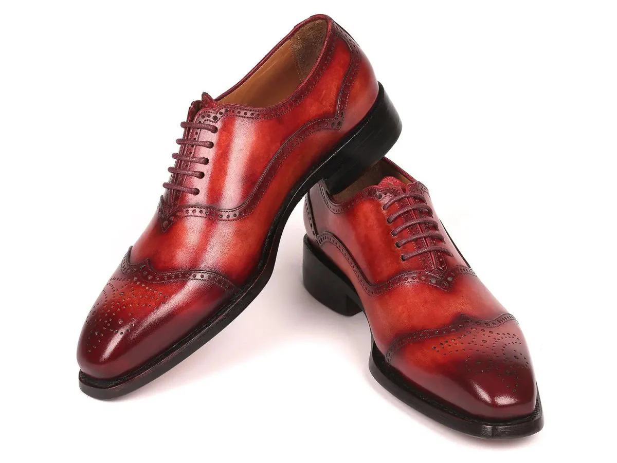 Paul Parkman Men's Goodyear Welted Oxford Shoes in Reddish Brown - Image 5