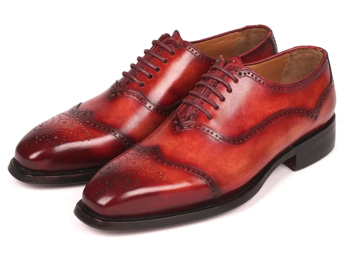 Paul Parkman Men's Goodyear Welted Oxford Shoes in Reddish Brown - Image 6