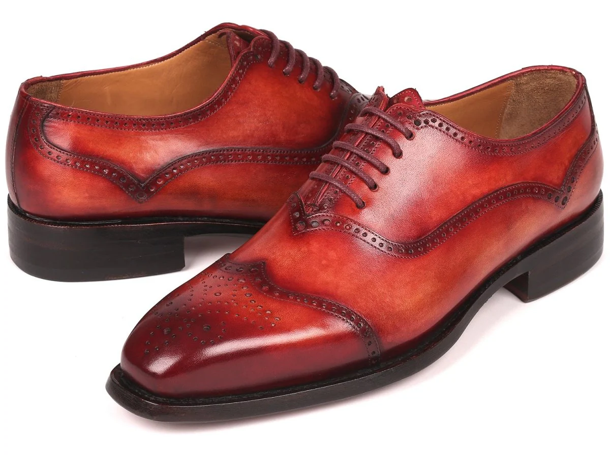 Paul Parkman Men's Goodyear Welted Oxford Shoes Reddish Brown (ID#094-RDH) - Image 3