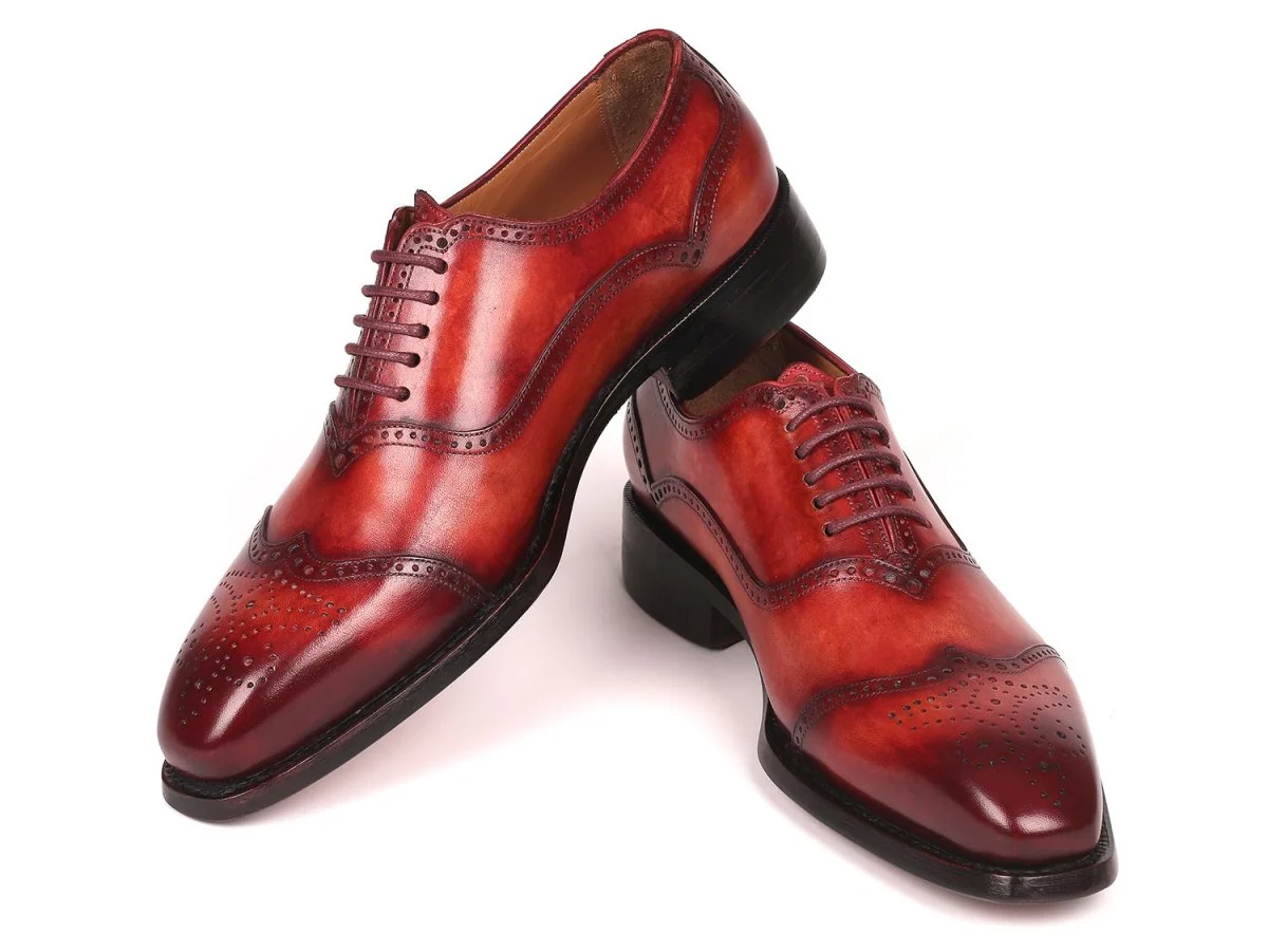 Paul Parkman Men's Goodyear Welted Oxford Shoes Reddish Brown (ID#094-RDH) - Image 5