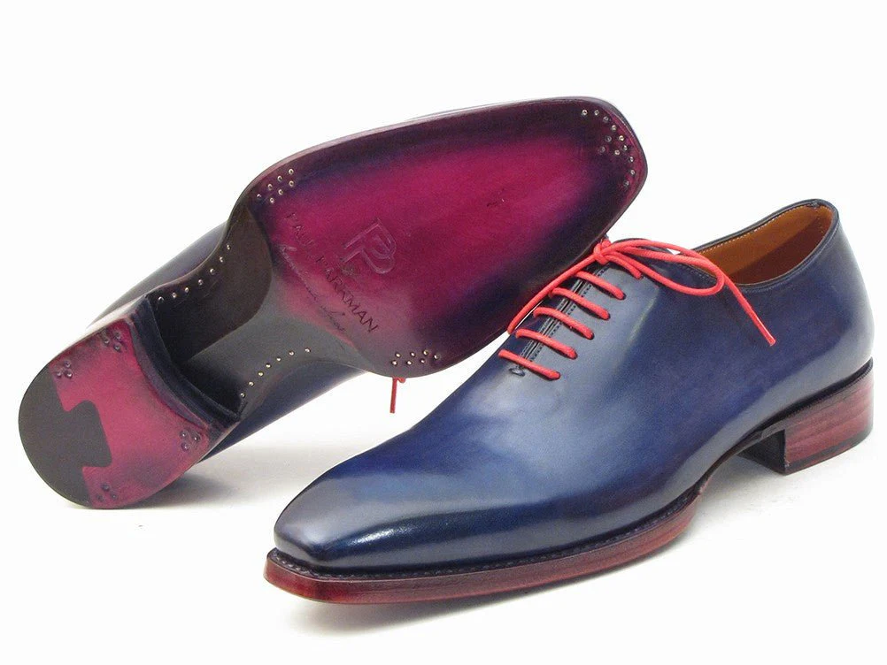 Paul Parkman Men's Goodyear Welted Wholecut Oxfords in Navy Blue - Image 5