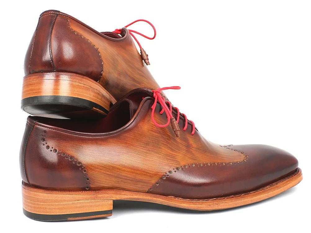 Paul Parkman Men's Goodyear Welted Wingtip Oxfords in Brown and Camel - Image 3