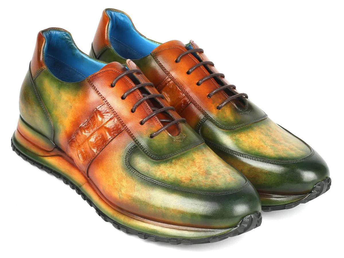 Paul Parkman Men's Green and Brown Patina Sneakers