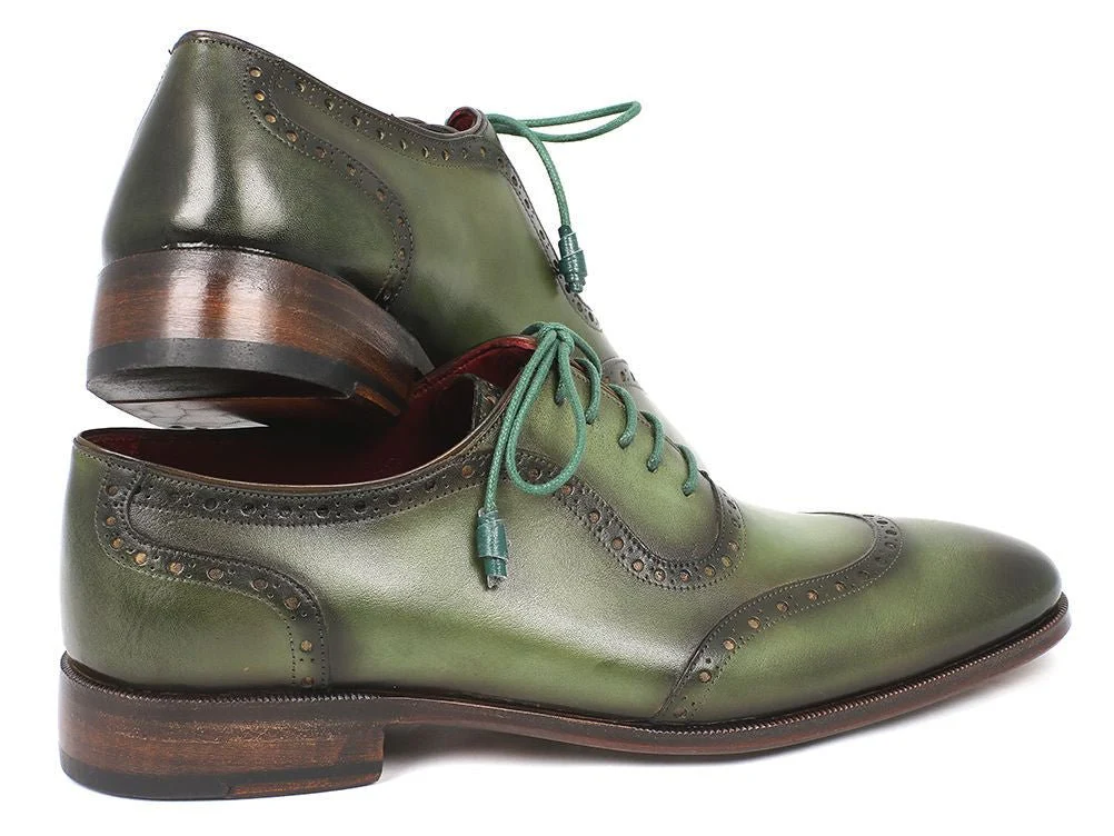 Paul Parkman Men's Green Calfskin Oxfords (ID#K78-GRN) - Image 6